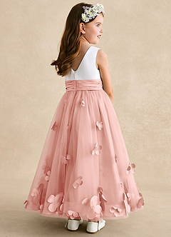 Azazie Vi Flower Girl Dresses Rosette A-Line Sleeveless Tulle Dress image4