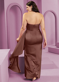 Barbie ♥ Azazie Bridesmaid Dresses Espresso Sheath Strapless Stretch Satin Convertible Dress image10