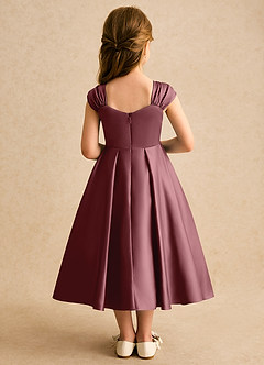 Azazie Yosemite Blumenmädchenkleider Ballkleid Herzausschnitt Matte Satin Kleid Wüstenrose image2