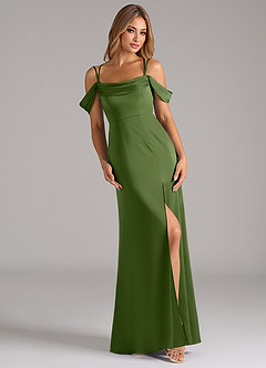 Azazie Callan Bridesmaid Dresses Juniper A-Line Pleated Stretch Satin Convertible Dress image1