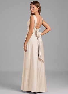 Azazie Beatrice 신부 들러리 드레스 A라인 스윗하트 네크라인 스트레치 새틴 바닥 길이 드레스 image2