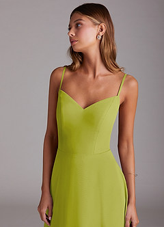 Azazie Marley Bridesmaid Dresses Lemongrass A-Line Off the Shoulder Chiffon Convertible Dress image7