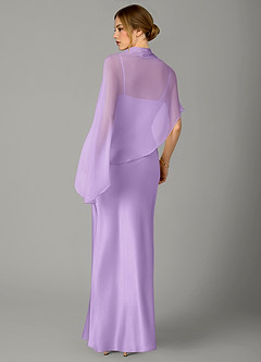 Azazie Jaleesa Bridesmaid Dresses Lilac A-Line High Neck Stretch Satin Dress image6