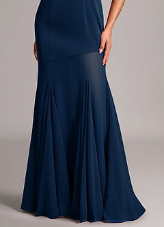 Azazie Uma Bridesmaid Dresses Dark Navy Mermaid Strapless Chiffon Convertible Dress image6