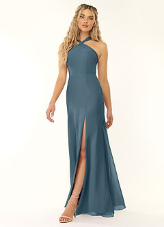 Azazie Rue Bridesmaid Dresses Twilight A-Line Halter Chiffon Dress image5