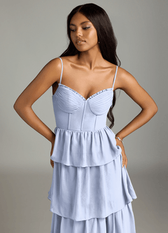 Azazie Kaiden Bridesmaid Dresses Ice A-Line Sweetheart Neckline Chiffon Dress image6