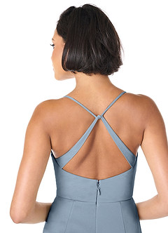Azazie Ashana Bridesmaid Dresses Dusty Blue Sheath Sweetheart Lace Mesh Dress image5