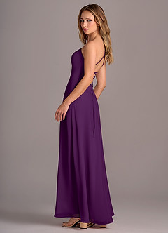 Azazie Mei Bridesmaid Dresses Grape A-Line Chiffon Dress image5
