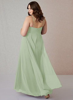 Azazie Emerald Bridesmaid Dresses Dusty Sage A-Line Ruffled Chiffon Dress image8