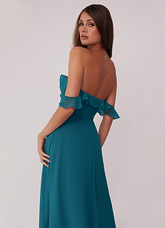 Barbie ♥ Azazie Bridesmaid Dresses Ink Blue A-Line Off the Shoulder Chiffon Convertible Dress image5