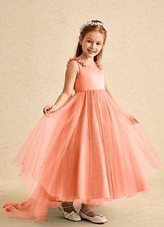 Azazie Lorita Flower Girl Dresses Sunset A-Line Beaded Tulle Dress image7