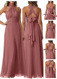 Azazie Fifi Bridesmaid Dresses Amethyst A-Line Strapless Chiffon Convertible Dress image9