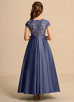 Azazie Bunny Girls Formal Robe Demoiselle D'honneur Fillette Robe Robe de bal en Dentelle Bleu Orageux image2