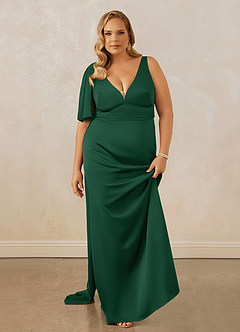 Christian Siriano Bridal for Azazie 1011 Robes de demoiselle d'honneur Robe Sirène en Satin extensible Arc Vert Foncé image16