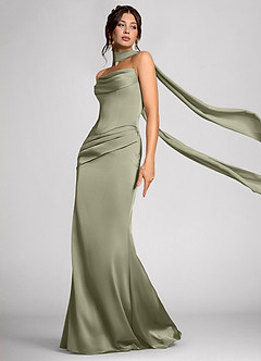Calista Dusty Sage Luminous Satin Maxi Dress image3