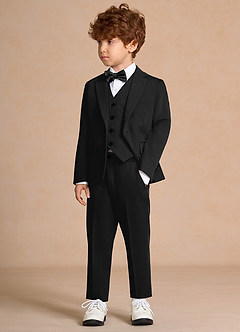 front Oliver 블랙 나비넥타이가 달린 소년용 5피스 정장