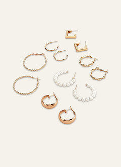 front Vielseitiges Ohrringe-Set mit 6 Stück