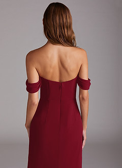 Azazie Saige Bridesmaid Dresses Burgundy A-Line Off the Shoulder Chiffon Convertible Dress image6