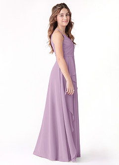 Azazie Dawn A-Line Pleated Chiffon Floor-Length Junior Bridesmaid Dress image1