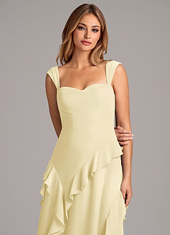 Azazie Sloane Bridesmaid Dresses Lemon Sorbet A-Line Sweetheart Neckline Chiffon Dress image7