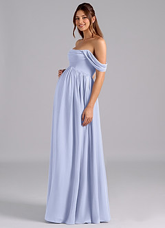 Azazie Saige Maternity Bridesmaid Dresses A-Line Pleated Chiffon Floor-Length Dress image5