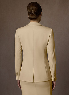 front Kennedy Champanhe Vestido estruturado com elastano