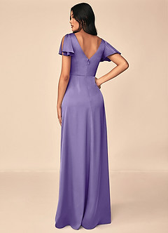 Azazie Soren Bridesmaid Dresses Tahiti A-Line Pleated Stretch Satin Dress image2