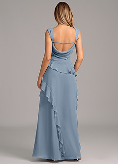 Azazie Sloane Bridesmaid Dresses Dusty Blue A-Line Sweetheart Neckline Chiffon Dress image2