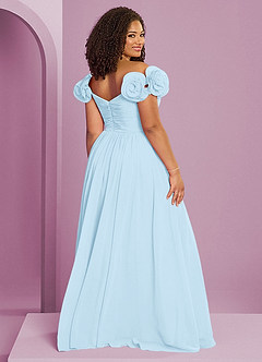 Barbie ♥ Azazie Bridesmaid Dresses Sky Blue A-Line Off the Shoulder Chiffon Convertible Dress image19