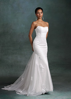 Azazie Ella Wedding Dresses Diamond White Mermaid Sweetheart Neckline Tulle Dress image8