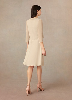 Azazie Klaus Mother of the Bride Dresses Champagne A-Line Scoop Sequins Chiffon Dress image2