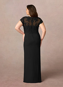 Azazie Carmen Mother of the Bride Dresses Black Sheath Lace Dress image9
