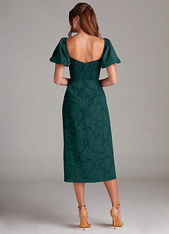 Azazie Evalina Robes de demoiselle d'honneur Robe Fourreau en Blumen-Burnout Vert Pin image7