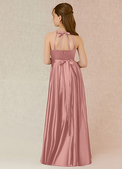 Azazie Arianthe Junior Rosette A-Line with Pockets Stretch Satin Dress image1