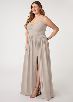 Azazie Zeya Bridesmaid Dresses Frost A-Line V-Neck Pleated Chiffon Dress image8