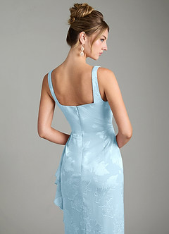 Azazie Veronica Bridesmaid Dresses Sky Blue Mermaid Pleated Floral Jacquard Burnout Dress image6