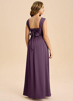 Azazie Hattie Junior Plum A-Line Pleated Stretch Satin Dress image7