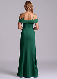 Azazie Luciana Bridesmaid Dresses Emerald Sheath Off the Shoulder Chiffon Convertible Dress image2