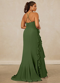 Christian Siriano Bridal for Azazie 1006 Bridesmaid Dresses Olive Mermaid Ruched Chiffon Dress image15