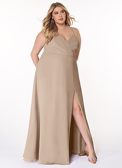 Azazie Everleigh Bridesmaid Dresses Taupe A-Line Sweetheart Pleated Chiffon Dress image7