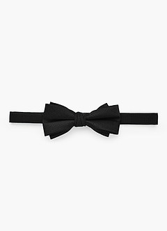 Solid Jacquard Textured Bow Tie