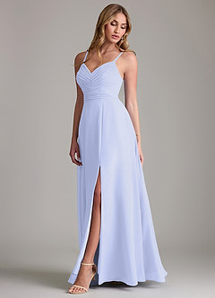 Azazie Terese Bridesmaid Dresses Lavender A-Line Pleated Chiffon Dress image4