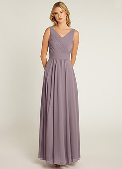 Azazie Pierrette Bridesmaid Dresses Dusk A-Line Pleated Chiffon Dress image1