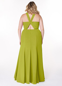 Azazie Rue Bridesmaid Dresses Lemongrass A-Line Halter Chiffon Dress image8