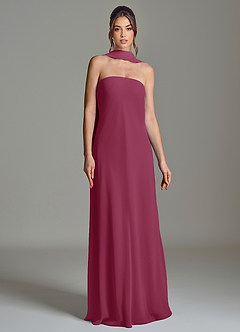 Azazie Ilana Bridesmaid Dresses Mulberry A-Line Strapless Chiffon Dress image4