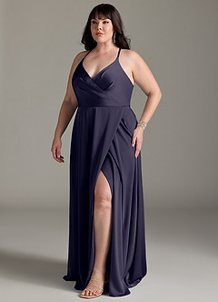 Azazie Davis Bridesmaid Dresses Stormy A-Line Pleated Stretch Satin Dress image10