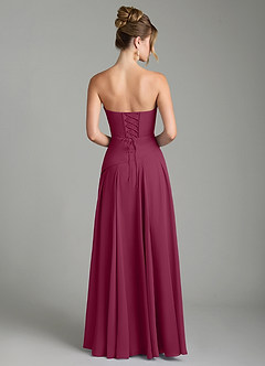 Azazie Gabriela Bridesmaid Dresses Mulberry A-Line Corset Chiffon Dress image8