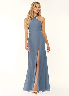 Azazie Rue Bridesmaid Dresses Twilight A-Line Halter Chiffon Dress image1