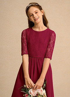 Azazie Pippin Girl Flower Girl Klänningar Klä A-Line i Spets image5