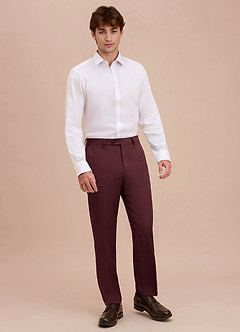 front Ethan Cabernet Refined Weave Dress Pants